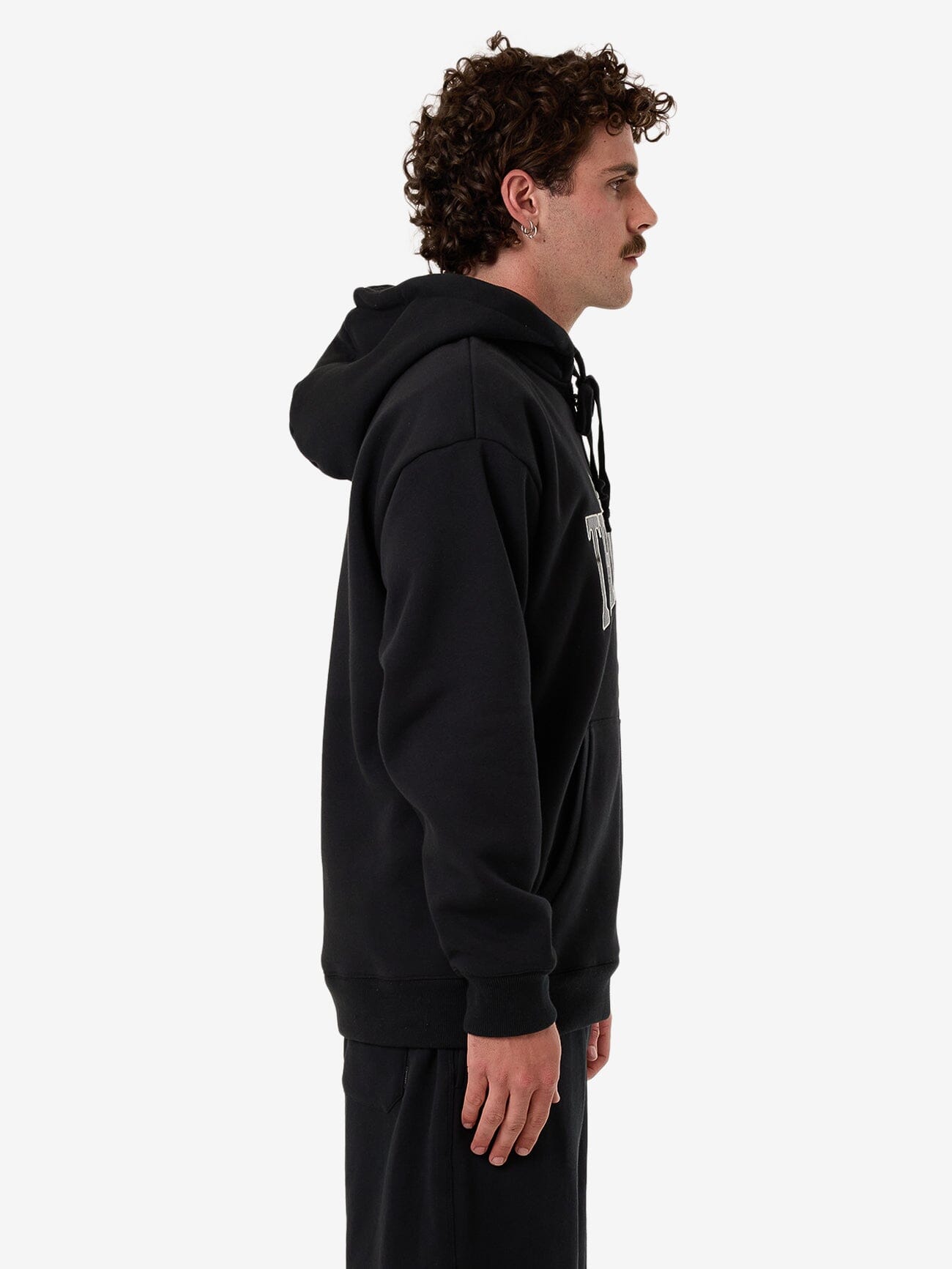 Born To Fly Zip Hood Fleece - Washed Black XS