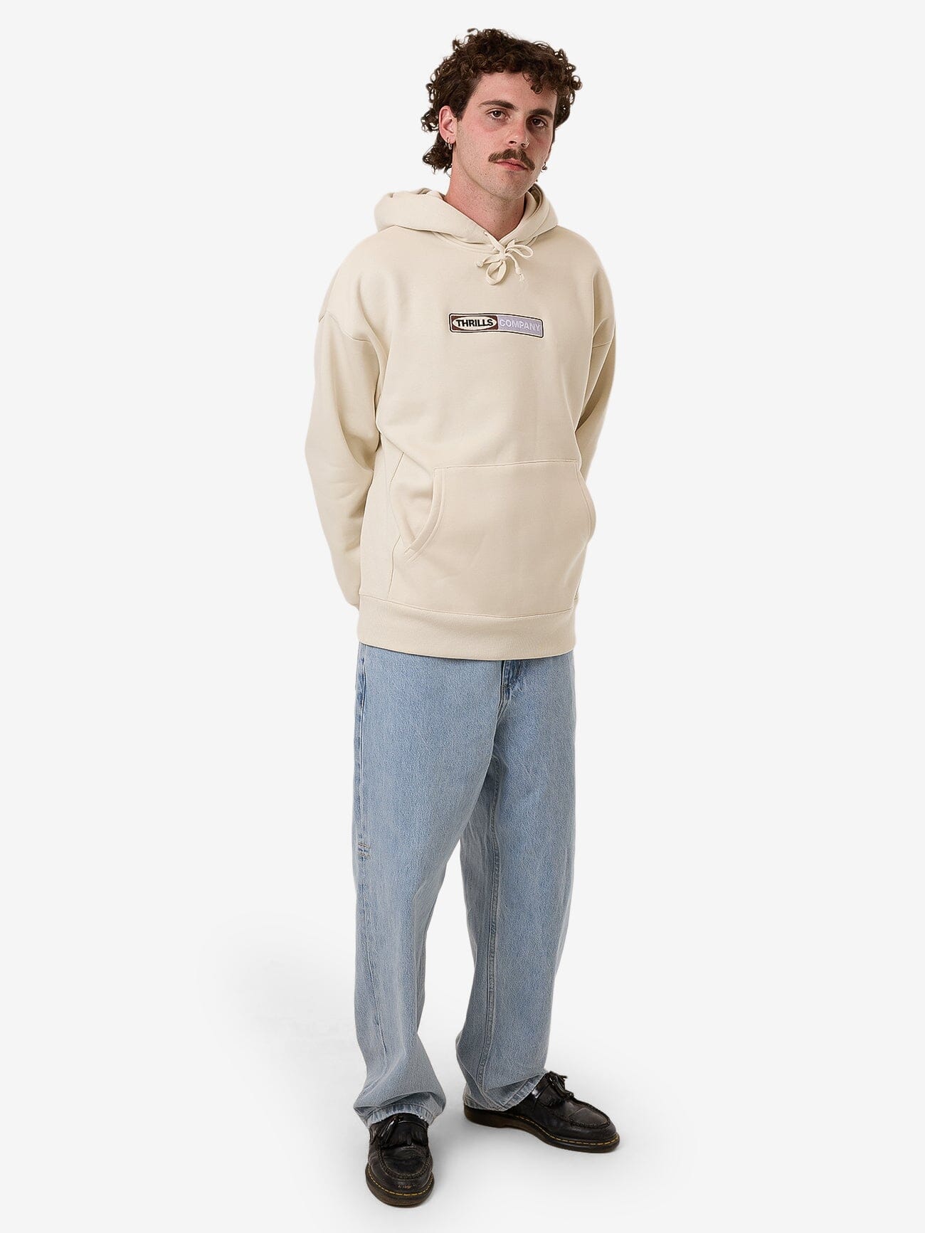 Locked In Slouch Pull On Hood - Heritage White XS