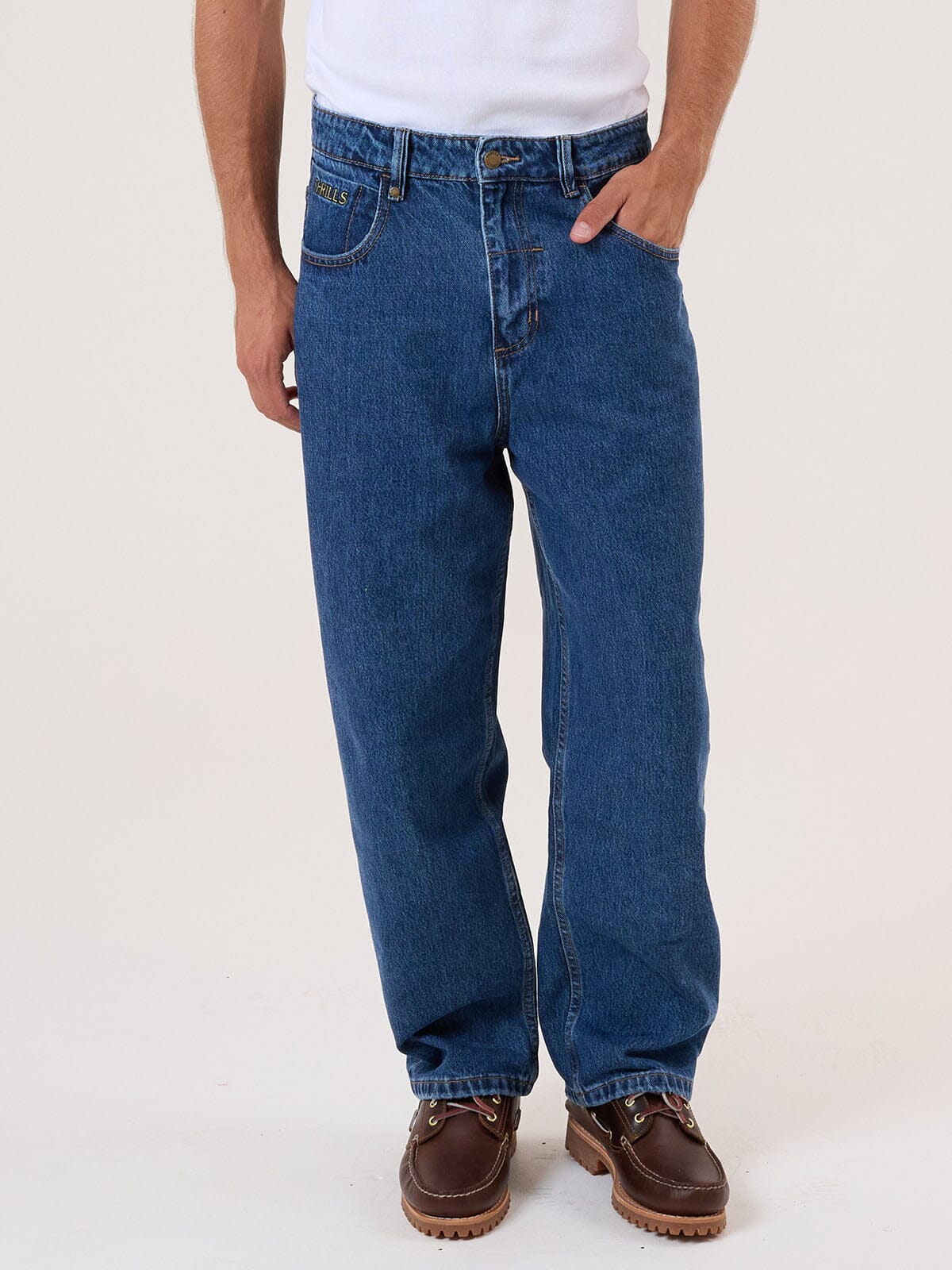 Behind It All Big Slacker Denim Jean - Rinsed Blues 28