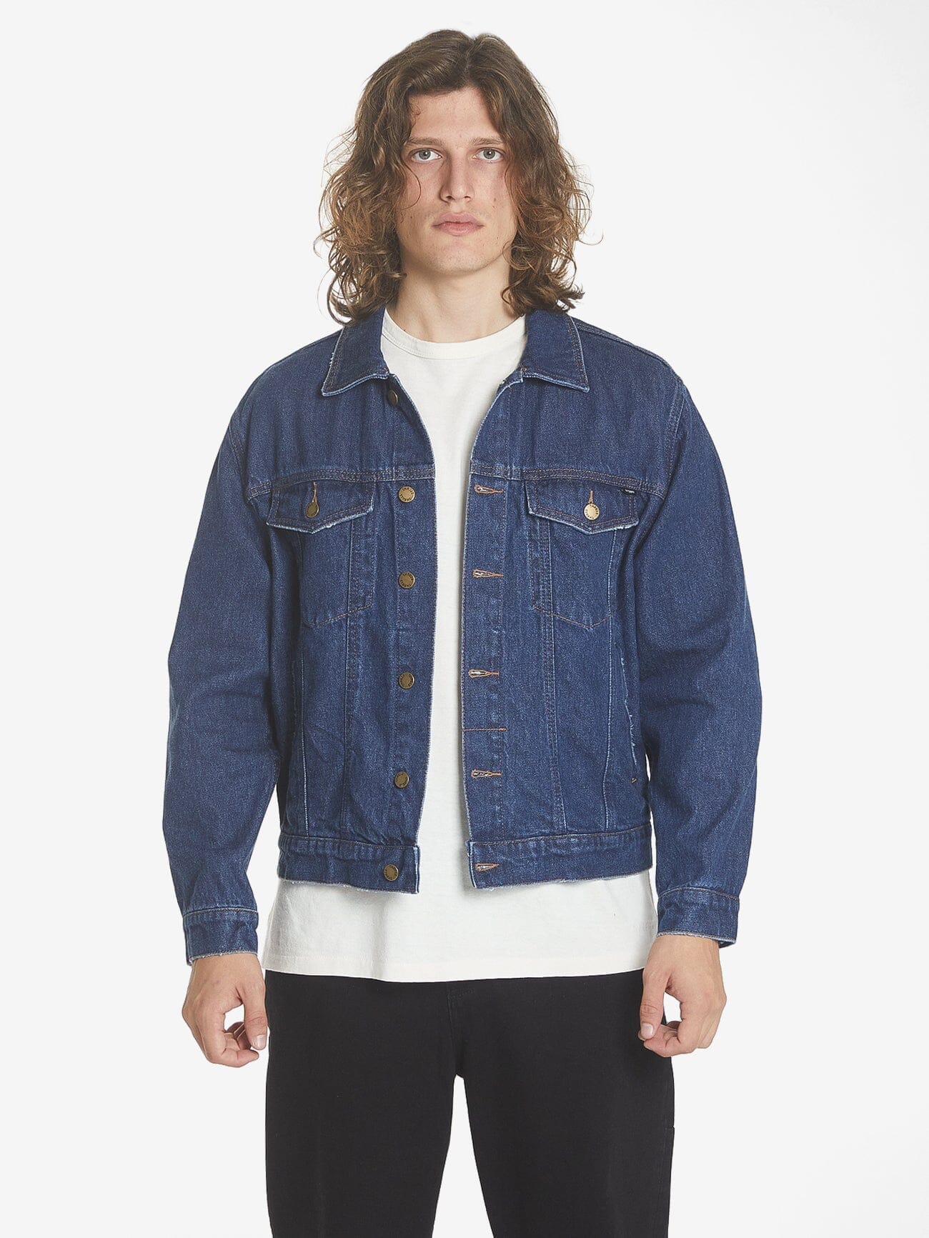 Oversized Wanderer Denim Jacket - Double Indigo Rinse XS