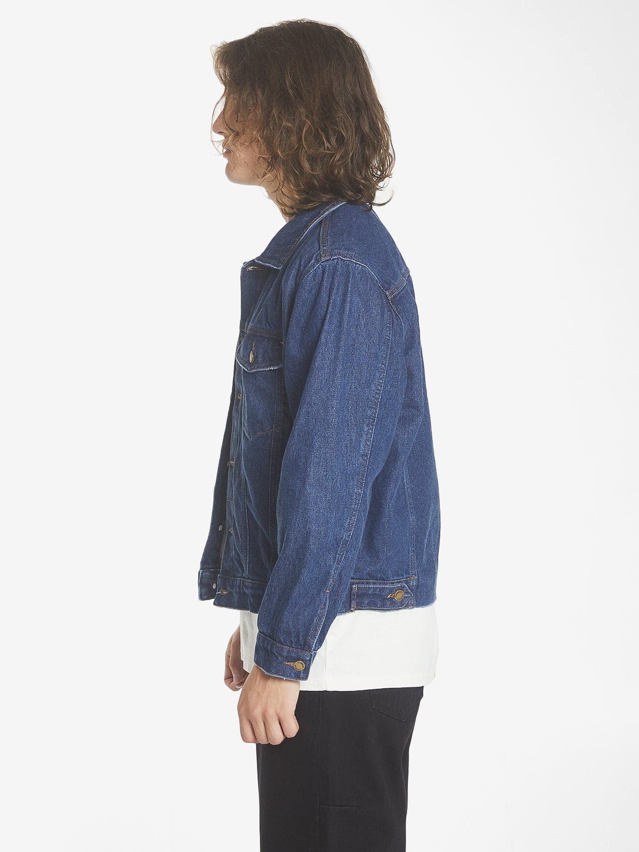 Oversized Wanderer Denim Jacket - Double Indigo Rinse XS