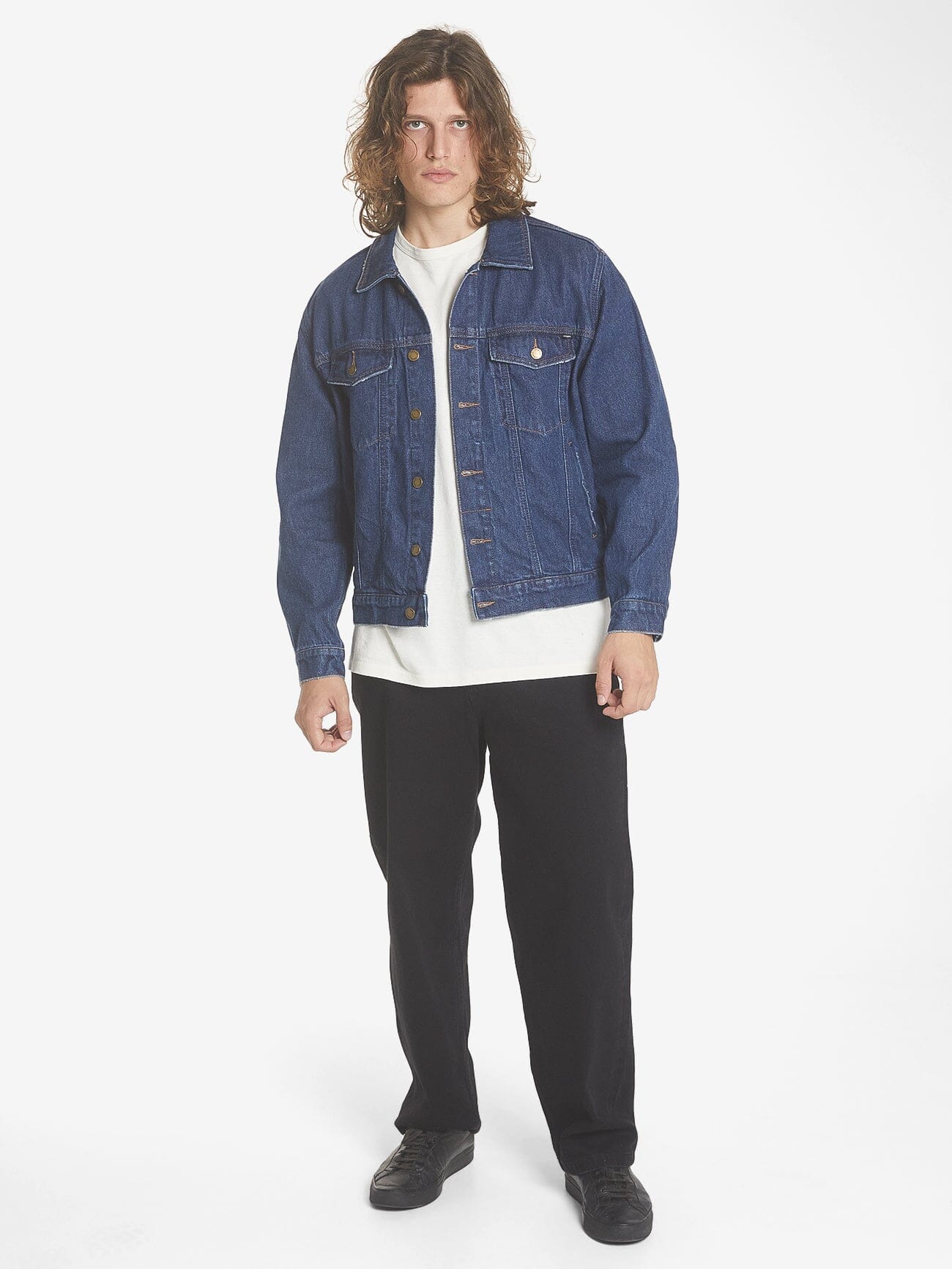 Oversized Wanderer Denim Jacket - Double Indigo Rinse XS