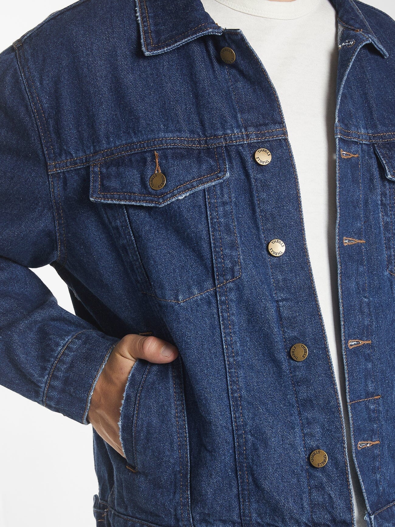 Oversized Wanderer Denim Jacket - Double Indigo Rinse XS