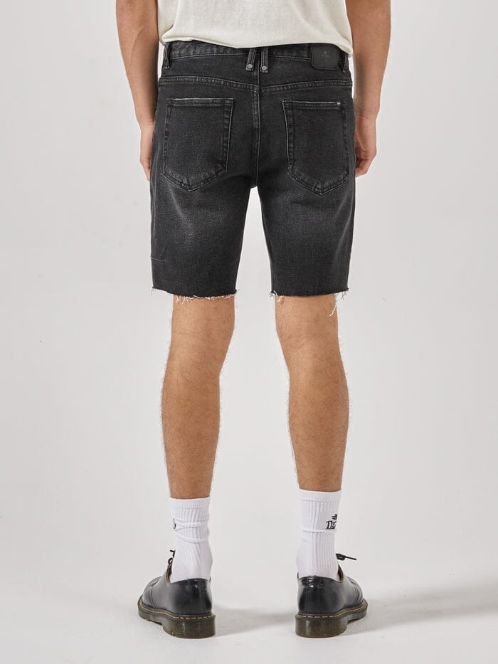 Destroyed Bones Denim Short - Smoke Black