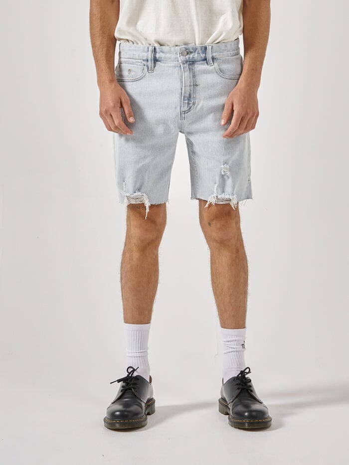 Destroyed Bones Denim Short - Faded Dust Blue