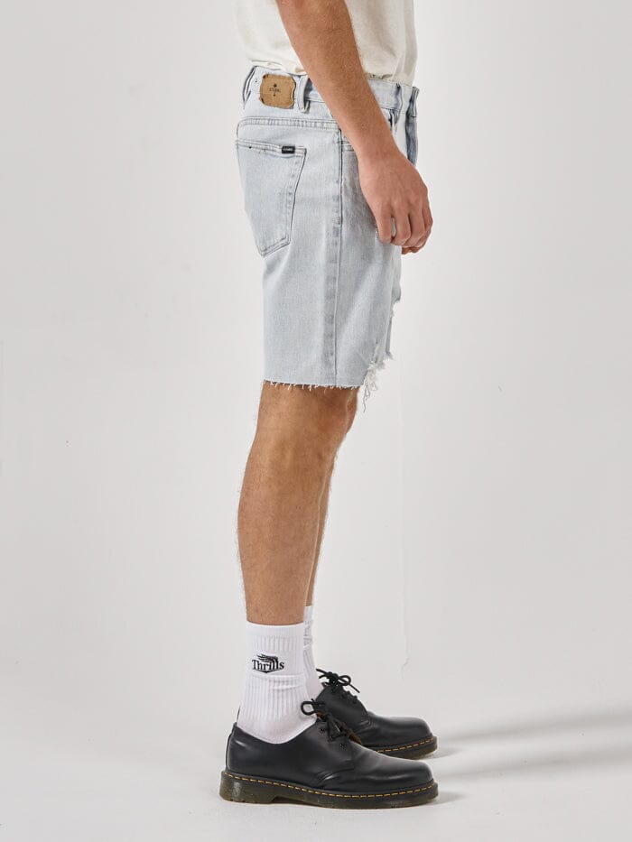 Destroyed Bones Denim Short - Faded Dust Blue