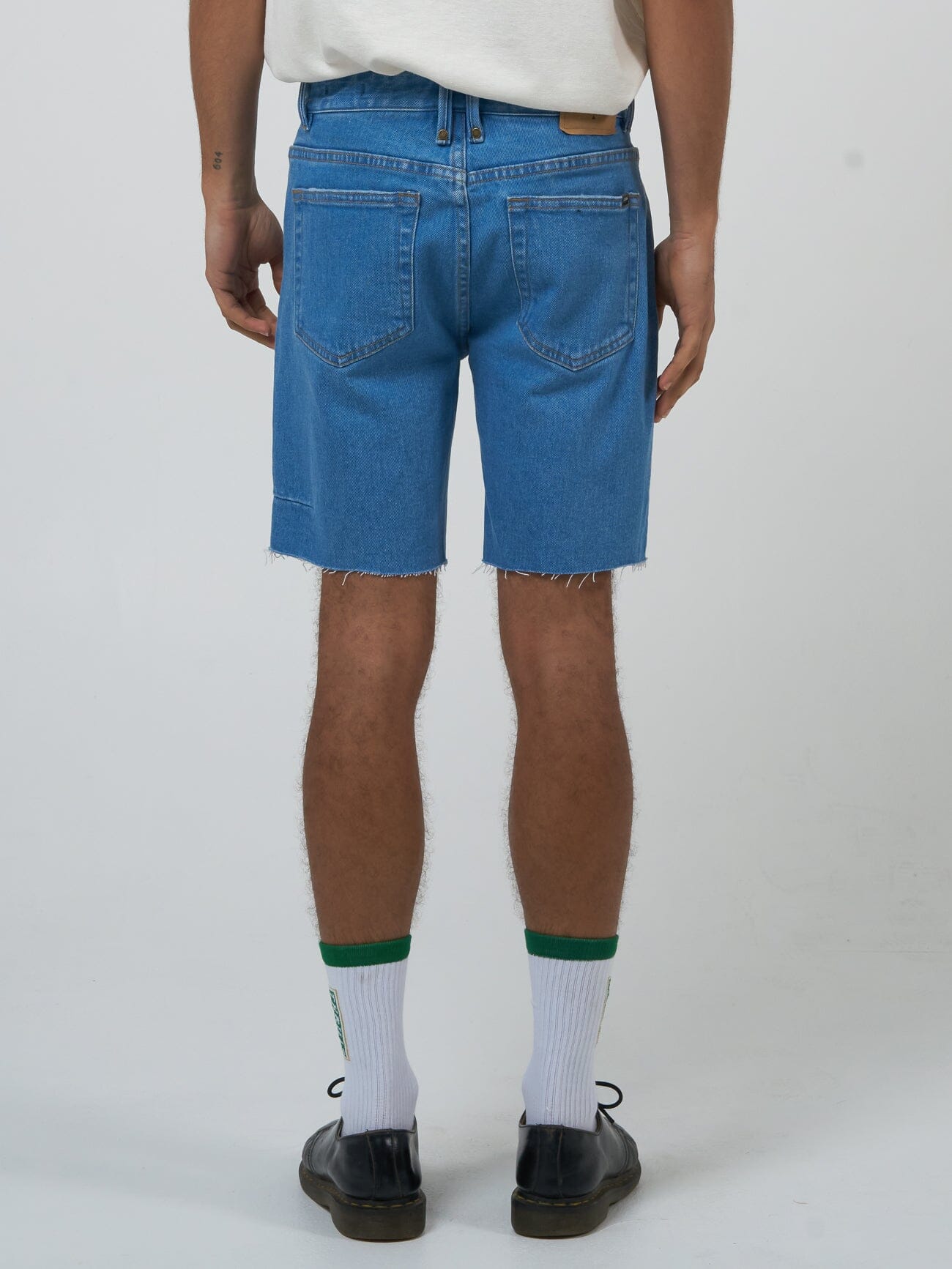 Destroyed Bones Denim Short - Peel Blue