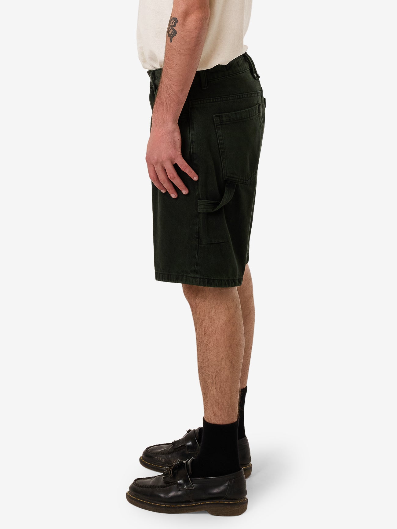 Slacker Denim Short - Oil Green - Black 28