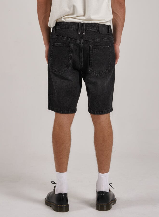 Chopped Hem Denim Short - Smoke Black