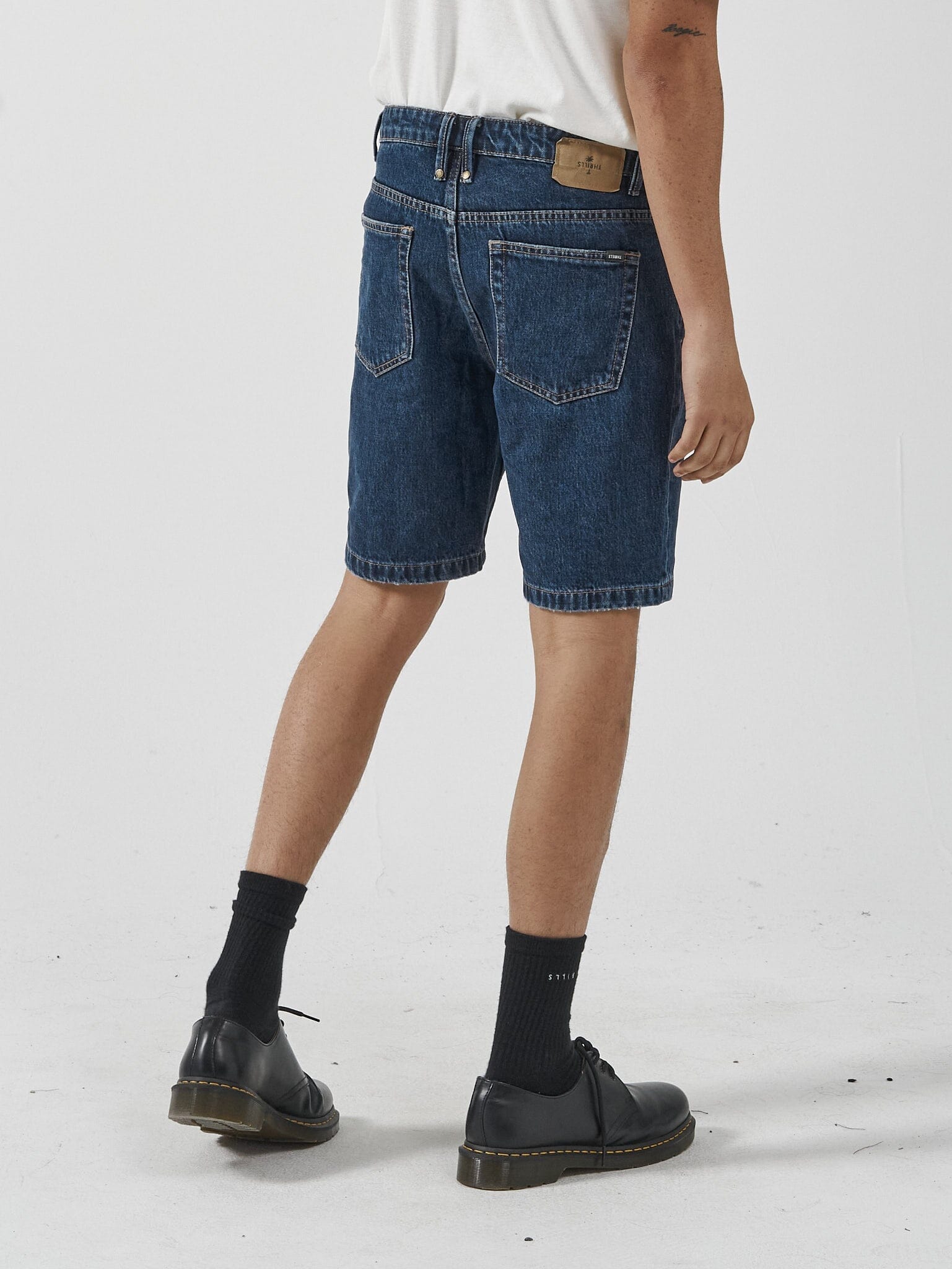 Chopped Hem Denim Short - Dark Rinse Blue