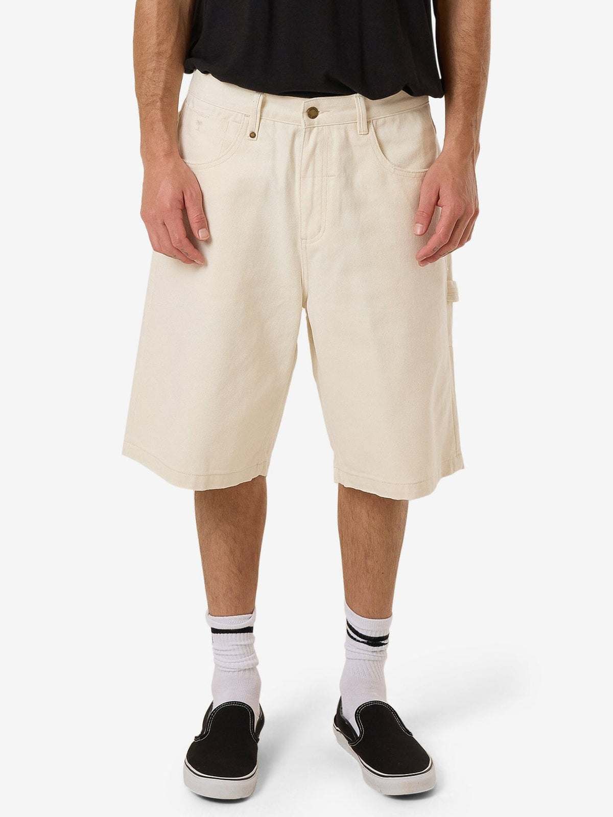 Big Slacker Denim Short in White | | Thrills Co. USA