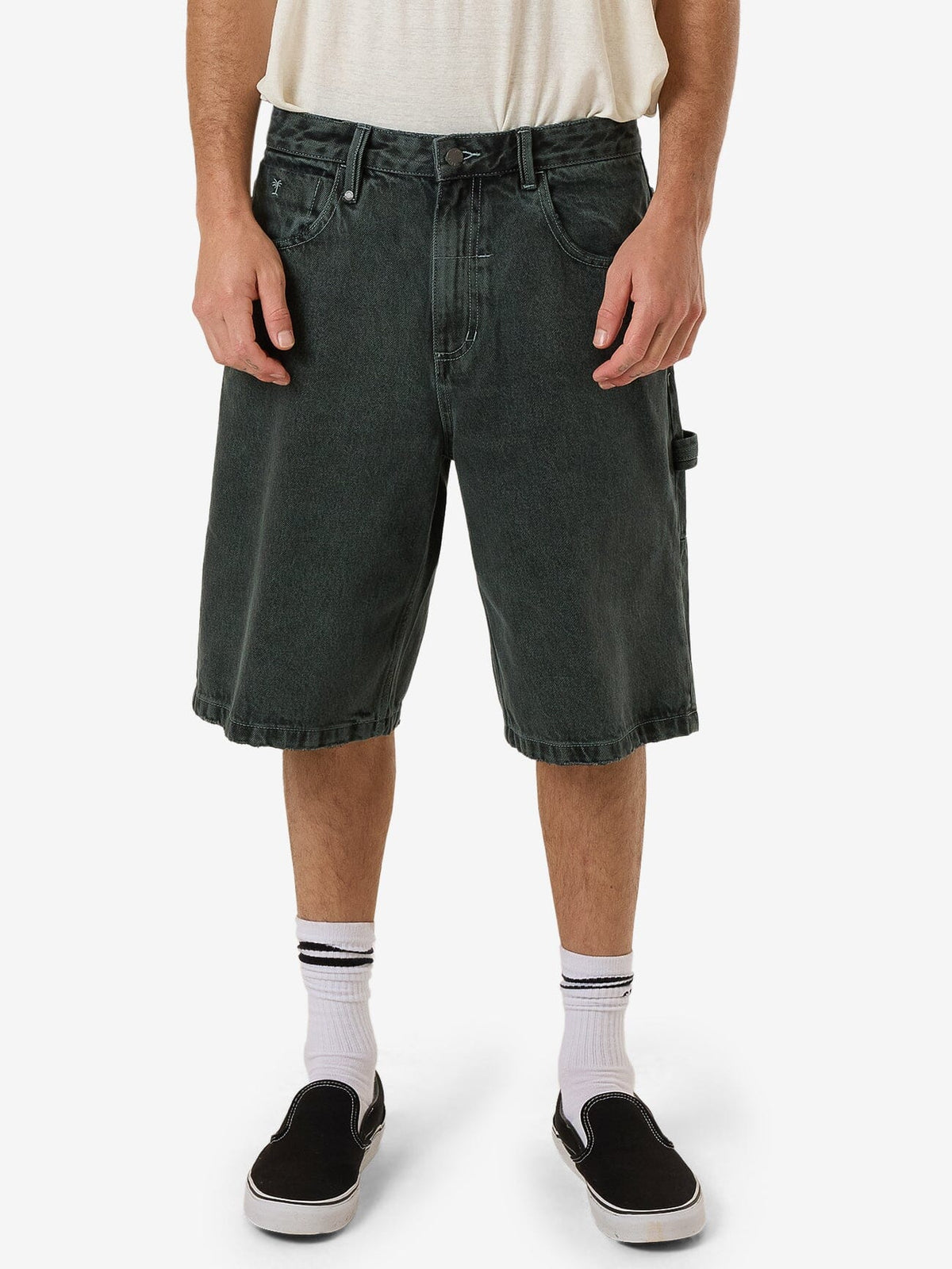 Big Slacker Denim Short in Green | | Thrills Co. USA
