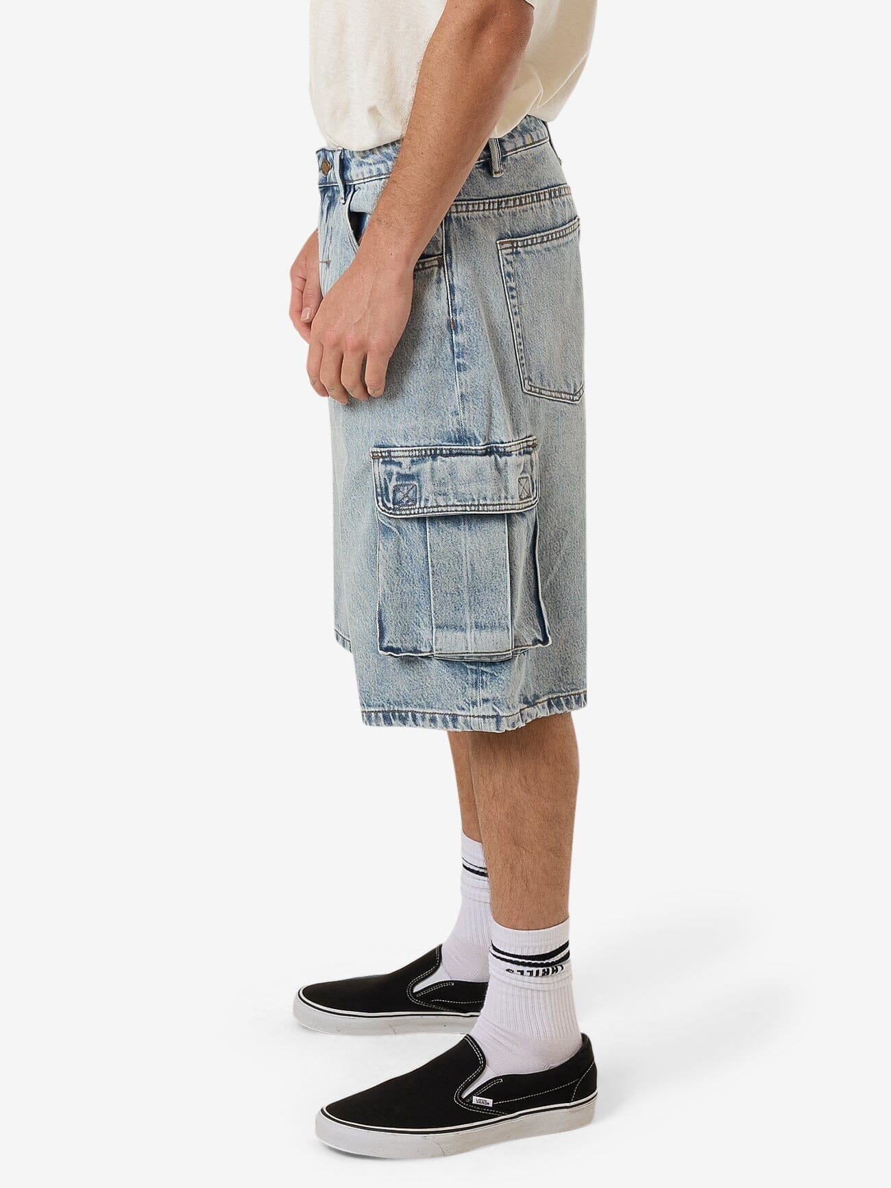 Big Slacker Denim Cargo Short - Tainted Blue 26