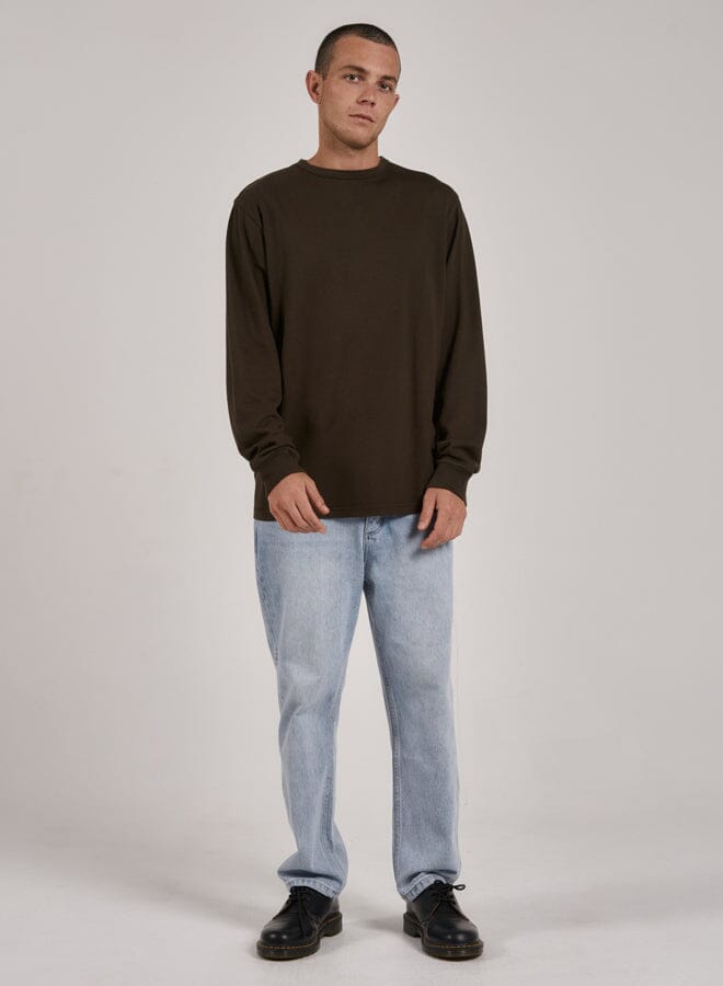 Hemp Thrills Embro Merch Fit Long Sleeve Tee - Tarmac