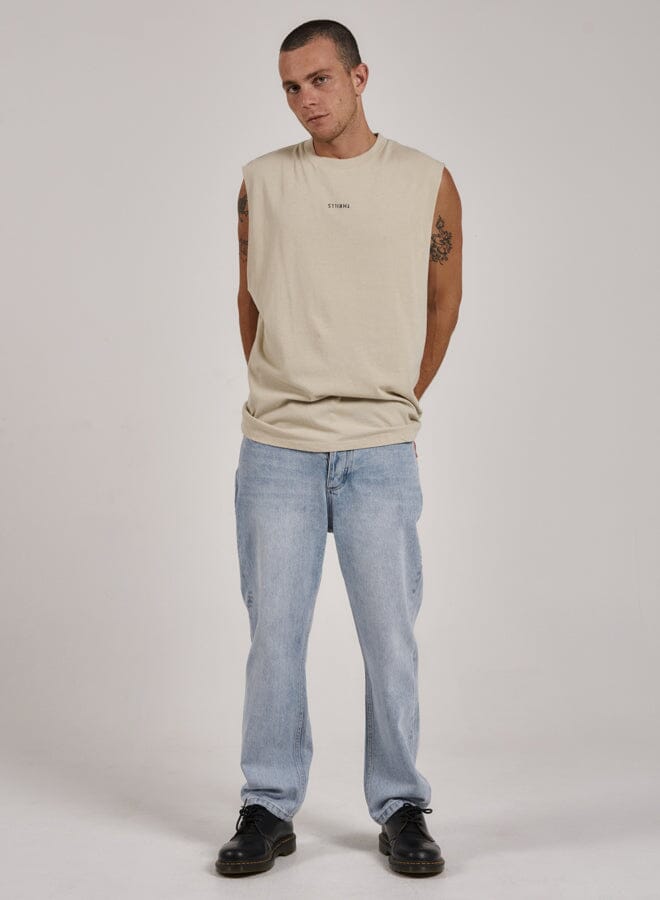 Minimal Thrills Merch Fit Muscle Tee - Oatmeal