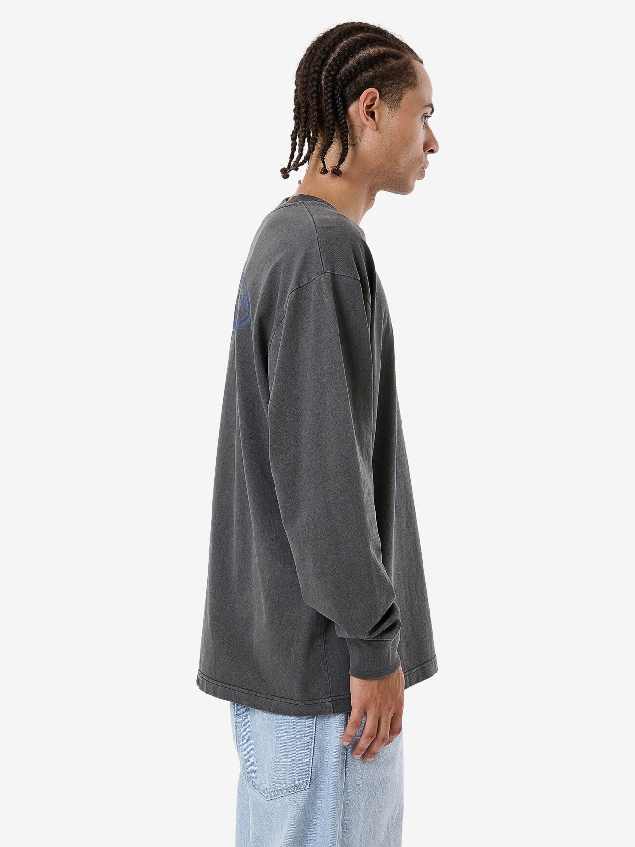 Shadow Oversize Fit Long Sleeve Tee - Merch Black