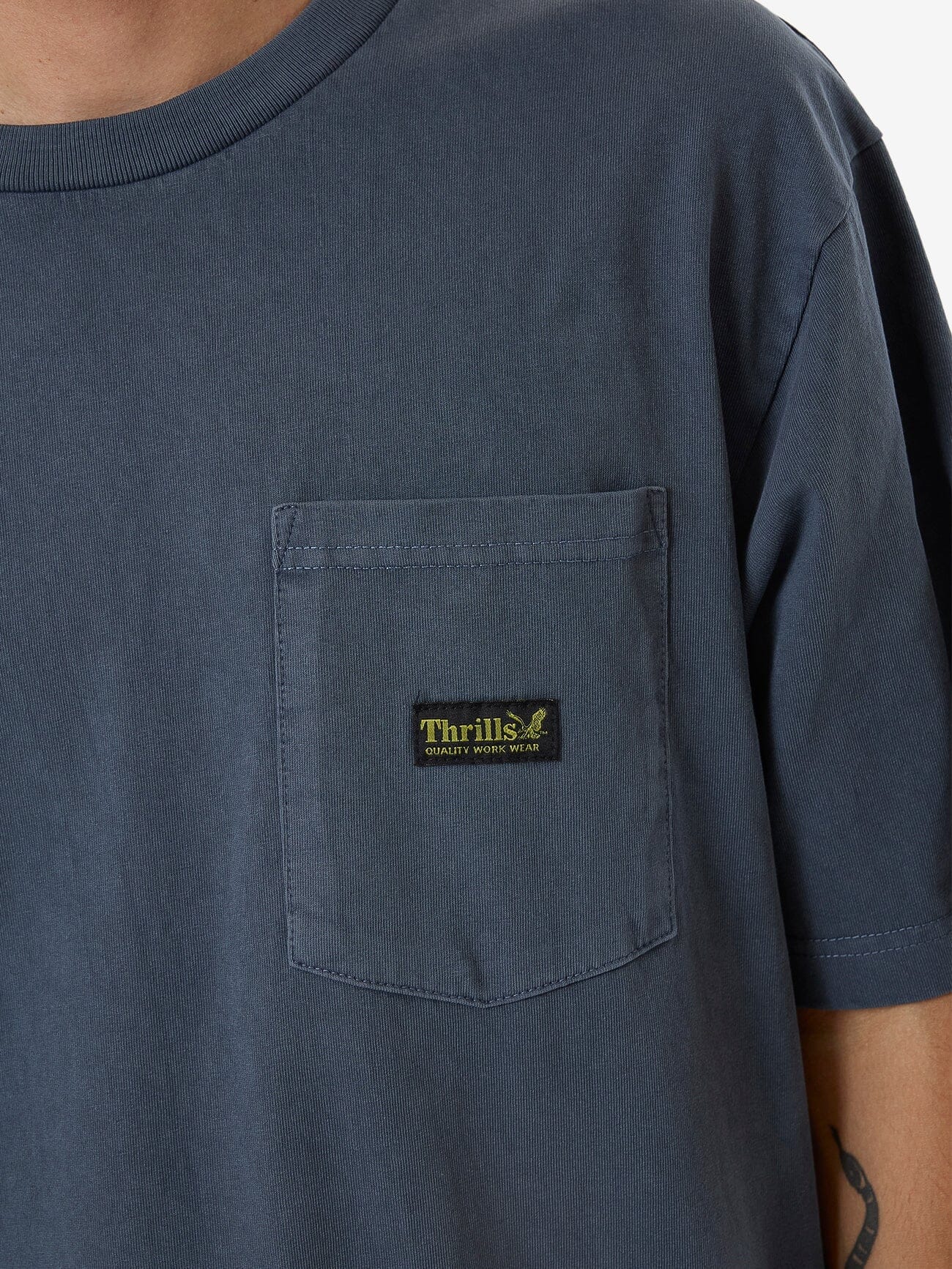 Thrills Union Oversize Fit Pocket Tee - Light Petrol