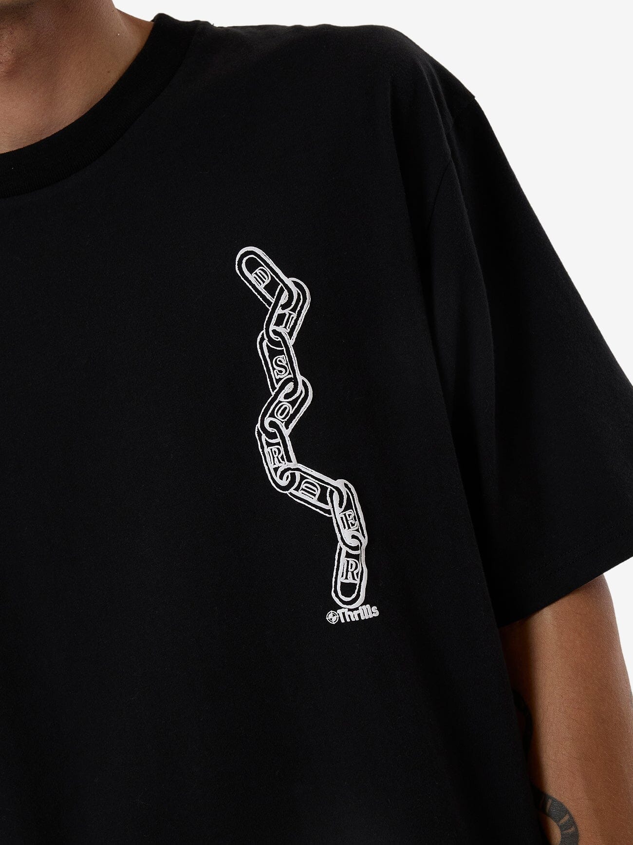 Chain Of Disorder Oversize Fit Tee - Black