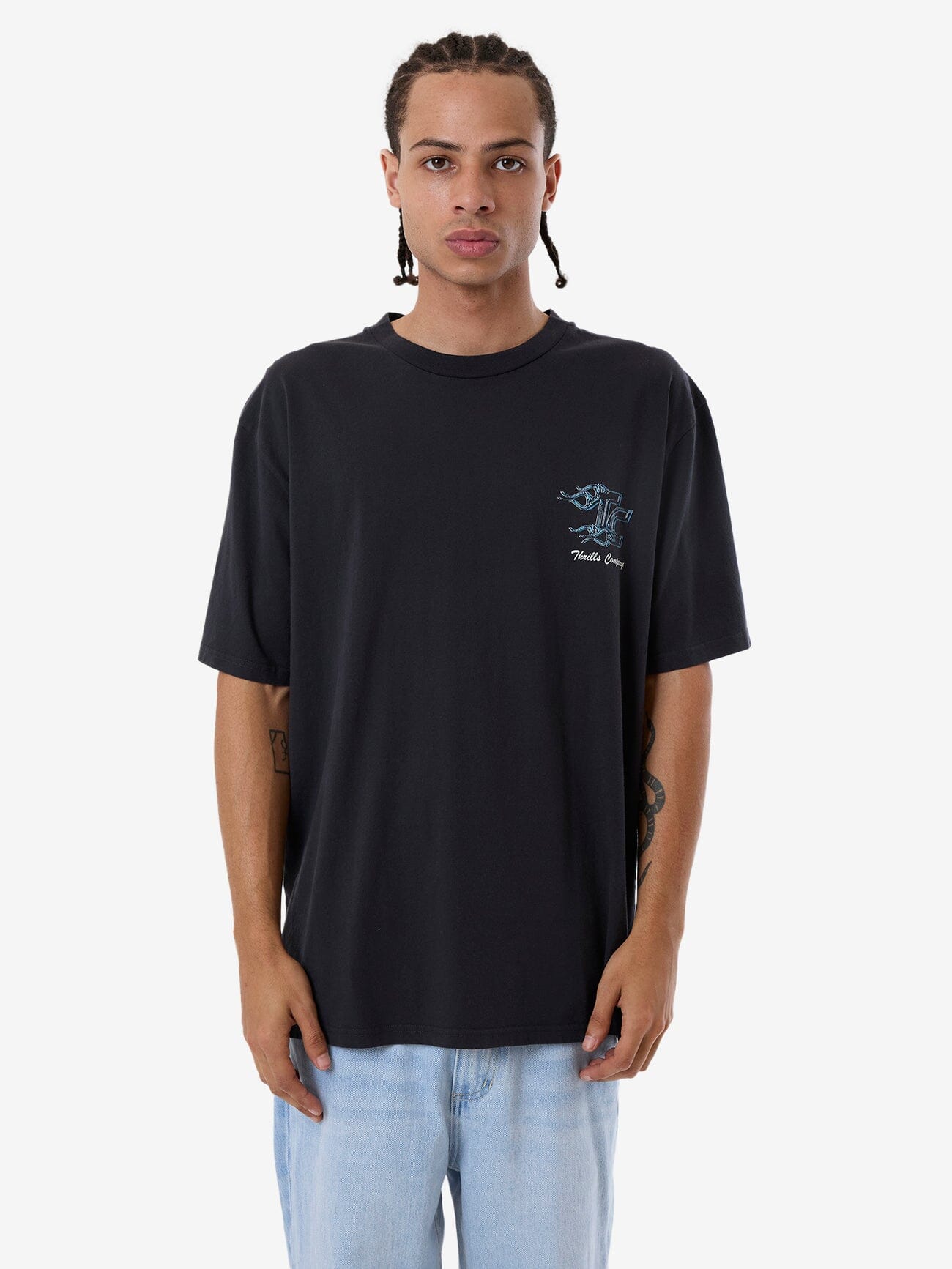 Heat Oversize Fit Tee - Washed Black XS