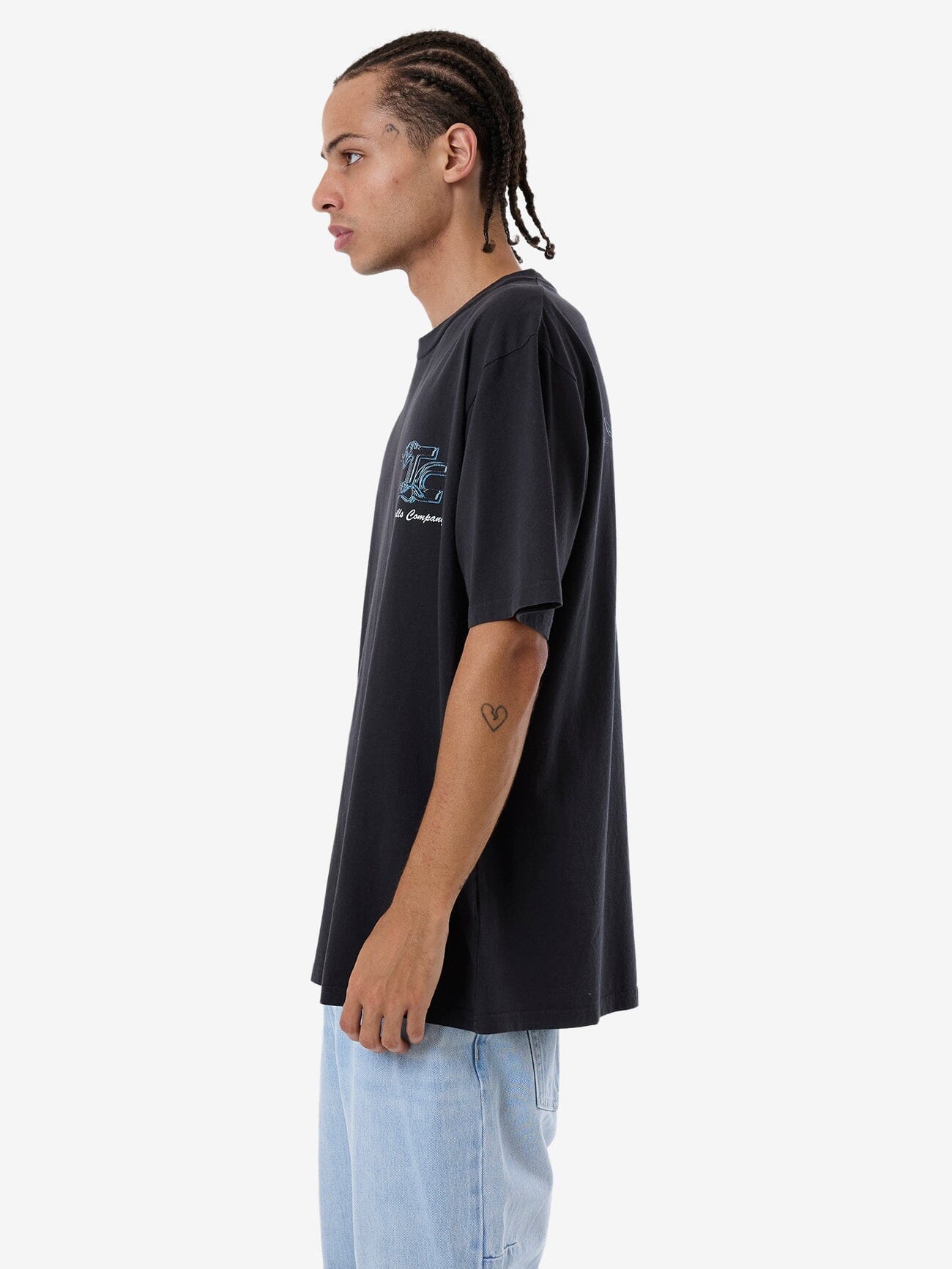 Heat Oversize Fit Tee - Washed Black