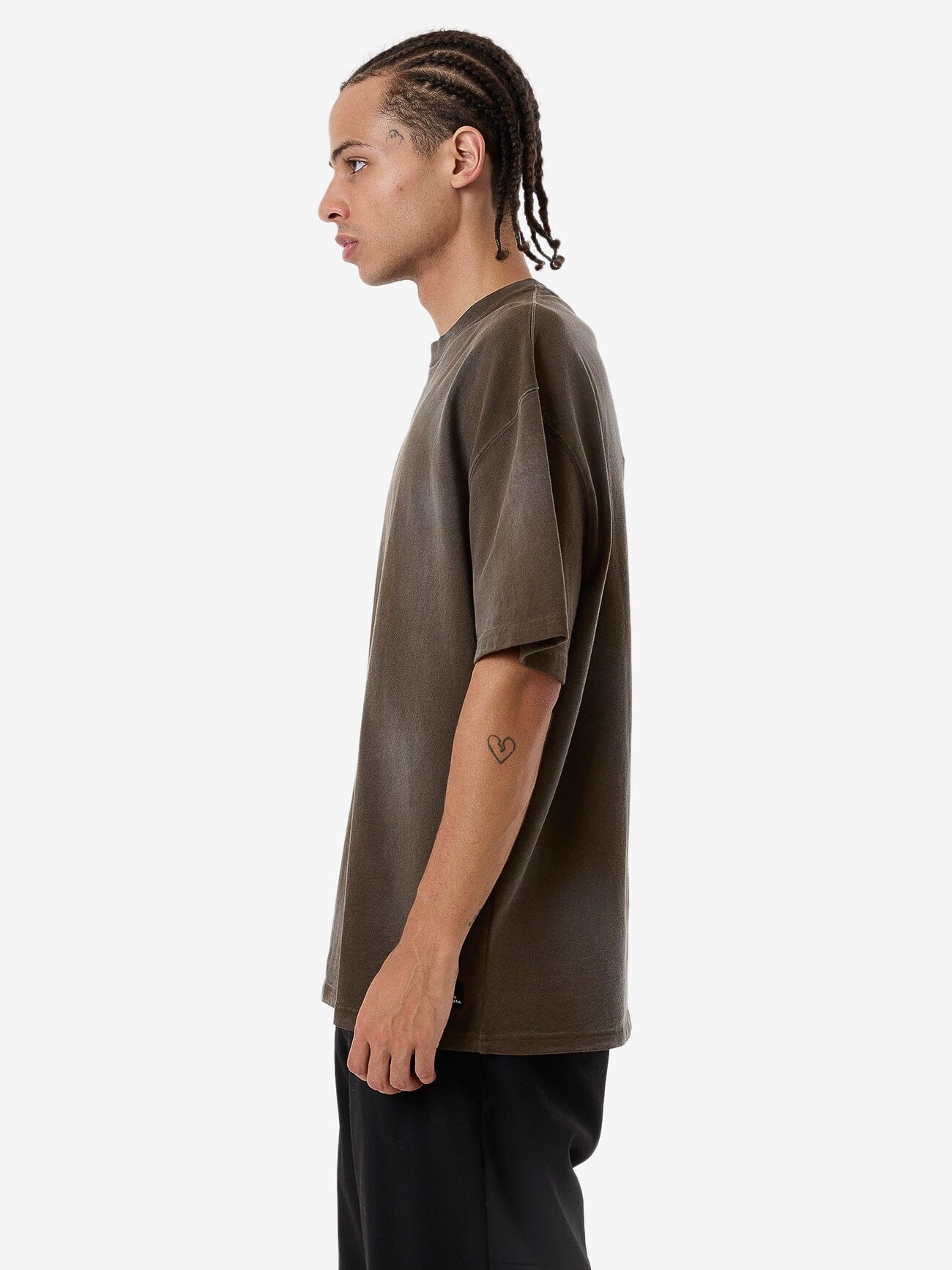 Cortex Worn Box Fit Oversize Tee - Faded Tarmac XS