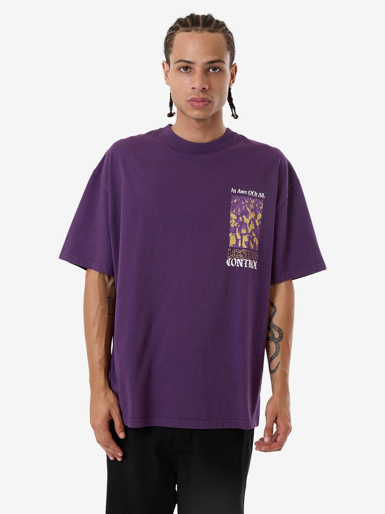 Losing Control Box Fit Oversize Tee - Purple Penant