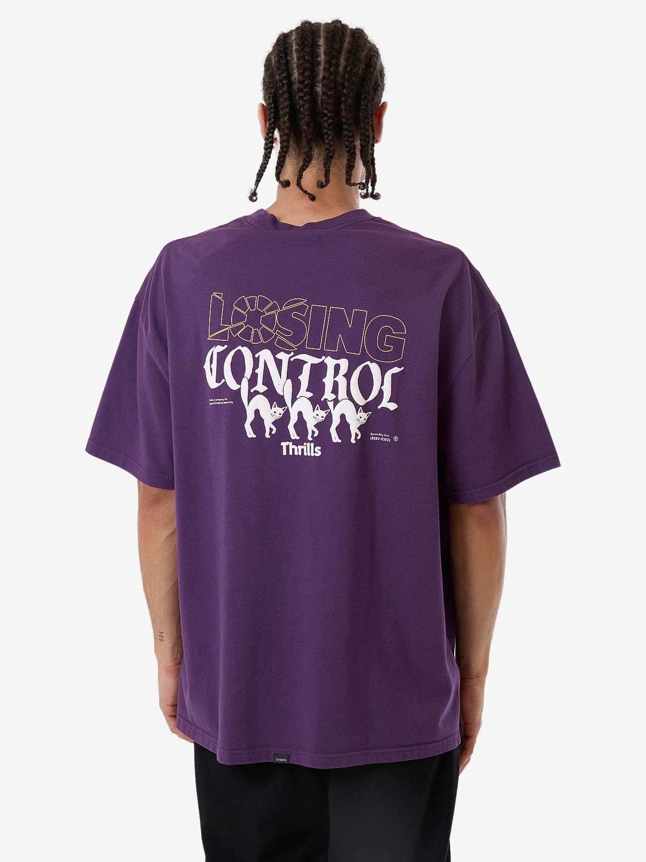 Losing Control Box Fit Oversize Tee - Purple Penant