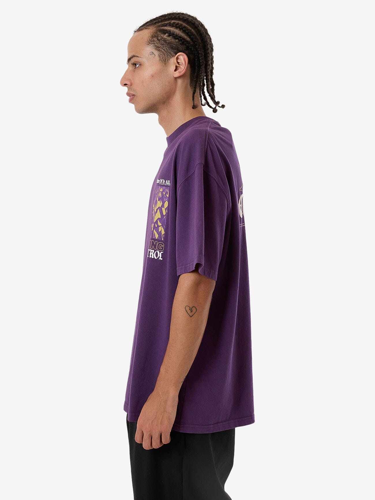 Losing Control Box Fit Oversize Tee - Purple Penant