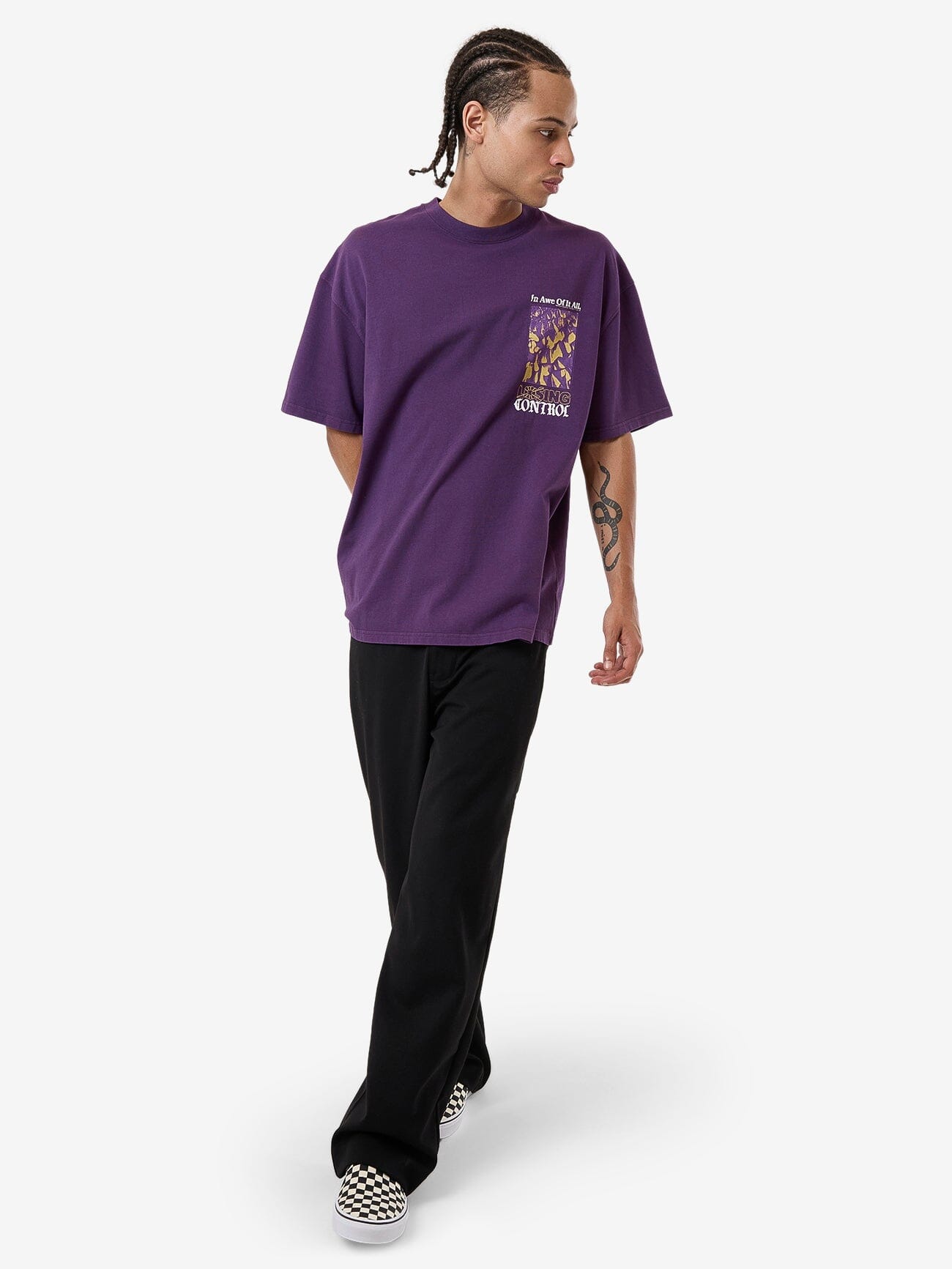 Losing Control Box Fit Oversize Tee - Purple Penant