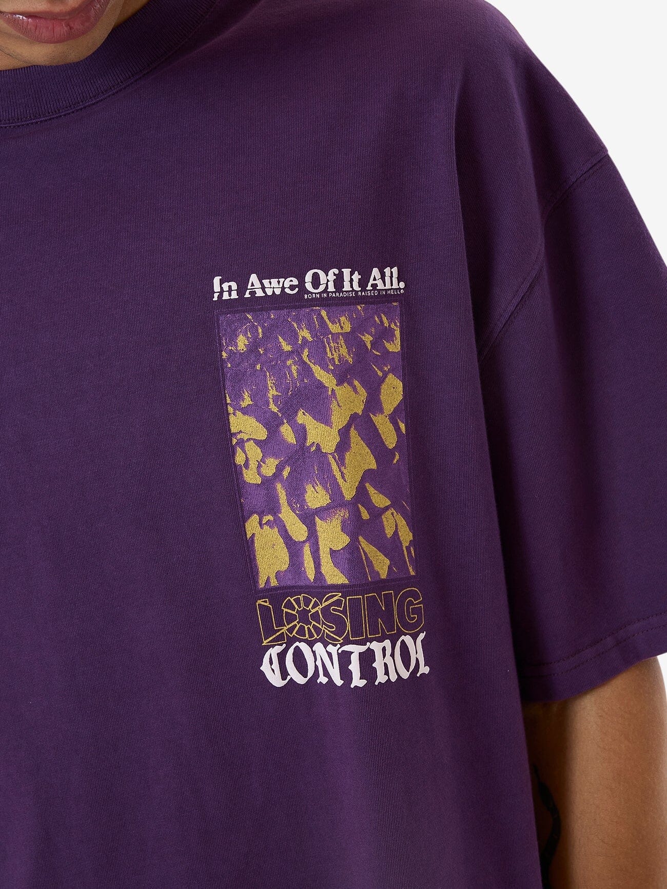 Losing Control Box Fit Oversize Tee - Purple Penant