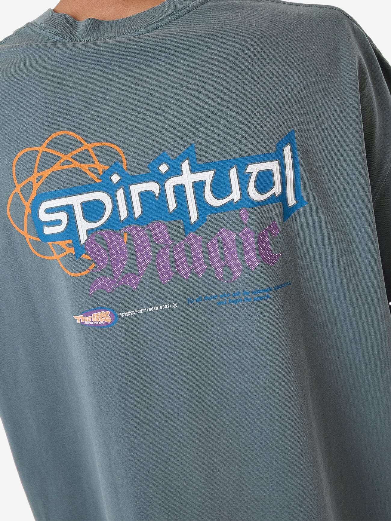 Spiritual Magic Box Fit Oversize Tee - Stormy Sea XS