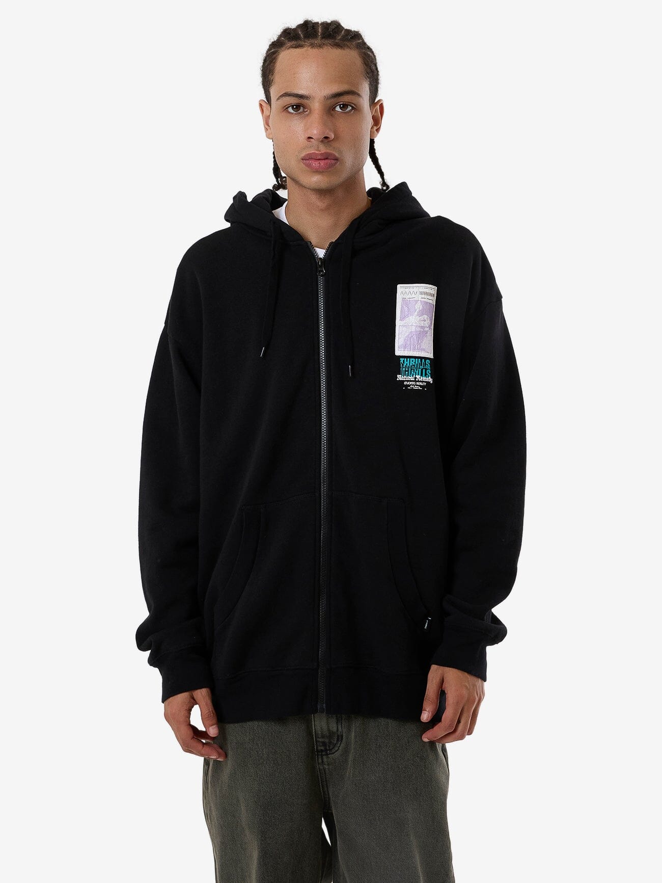 Natural Remedy Zip Hood Fleece - Black