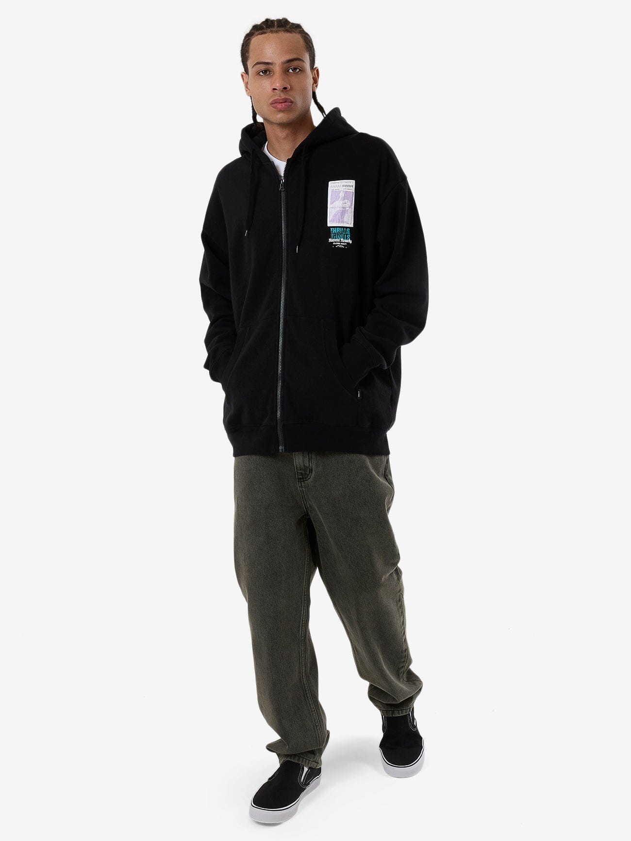 Natural Remedy Zip Hood Fleece - Black XS