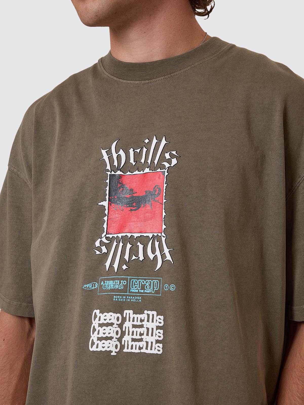 Cheap Thrills Box Fit Oversize Tee - Tarmac