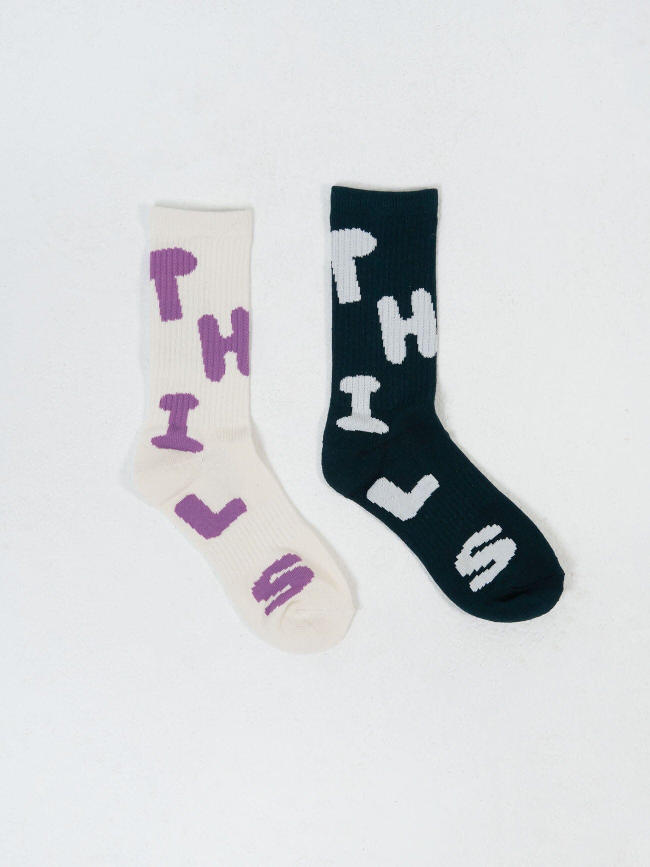 Vibrations 2 Pack Socks - Heritage White-Deep Emerald