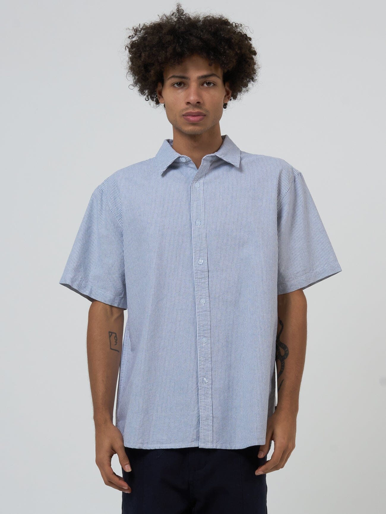 Proper Short Sleeve Shirt - Total Eclipse Stripe