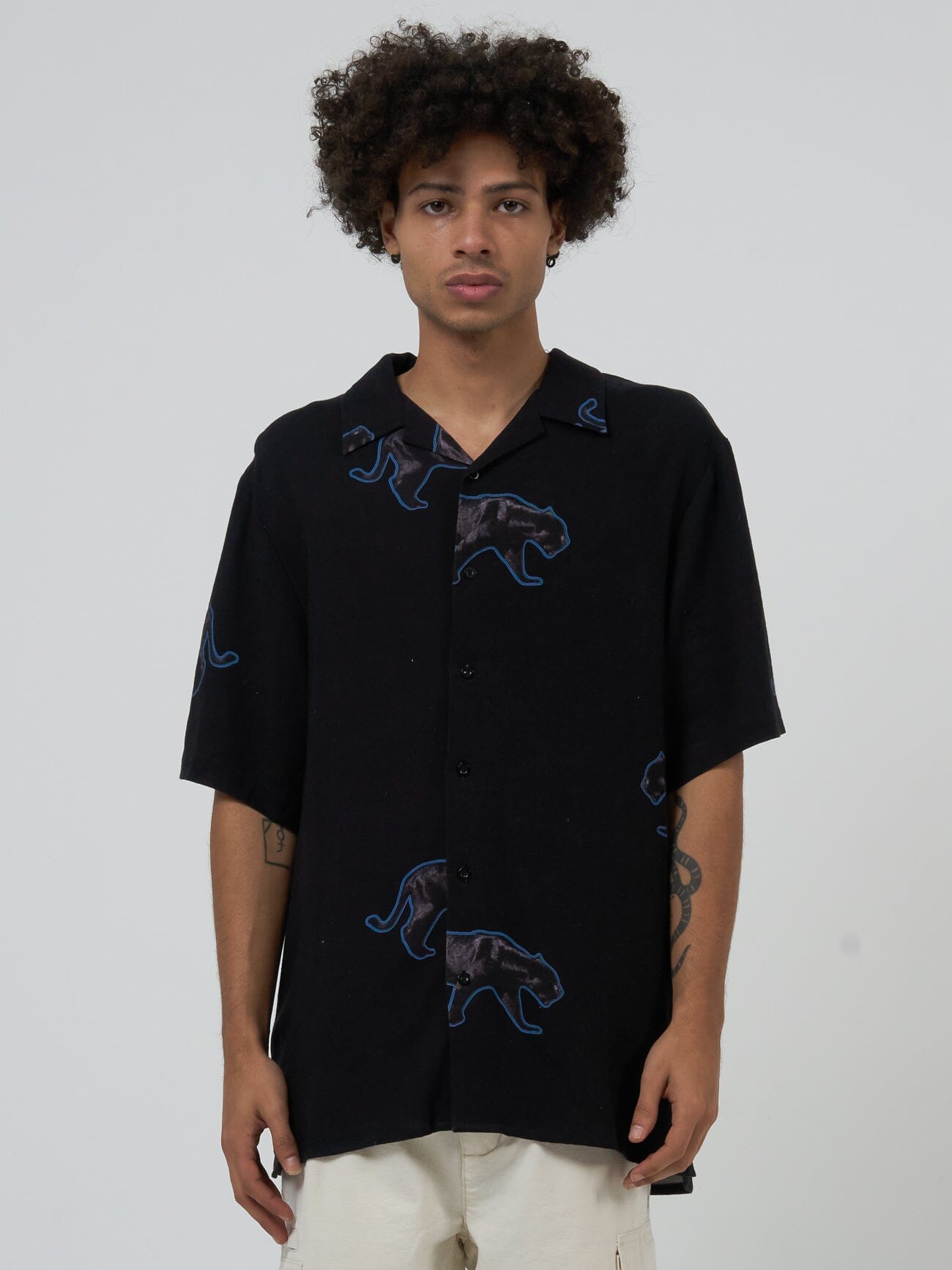 Midnight Runner Bowling Shirt - Black