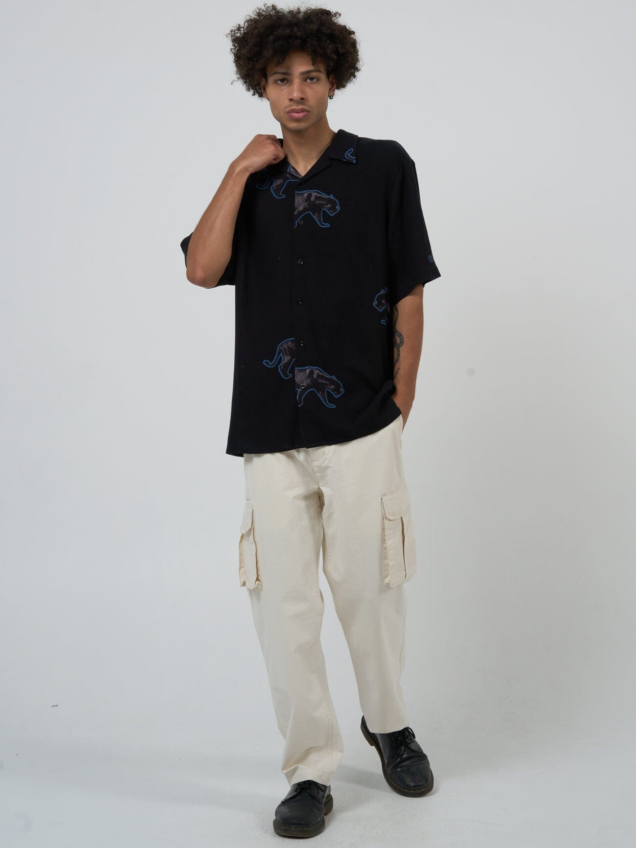 Midnight Runner Bowling Shirt - Black