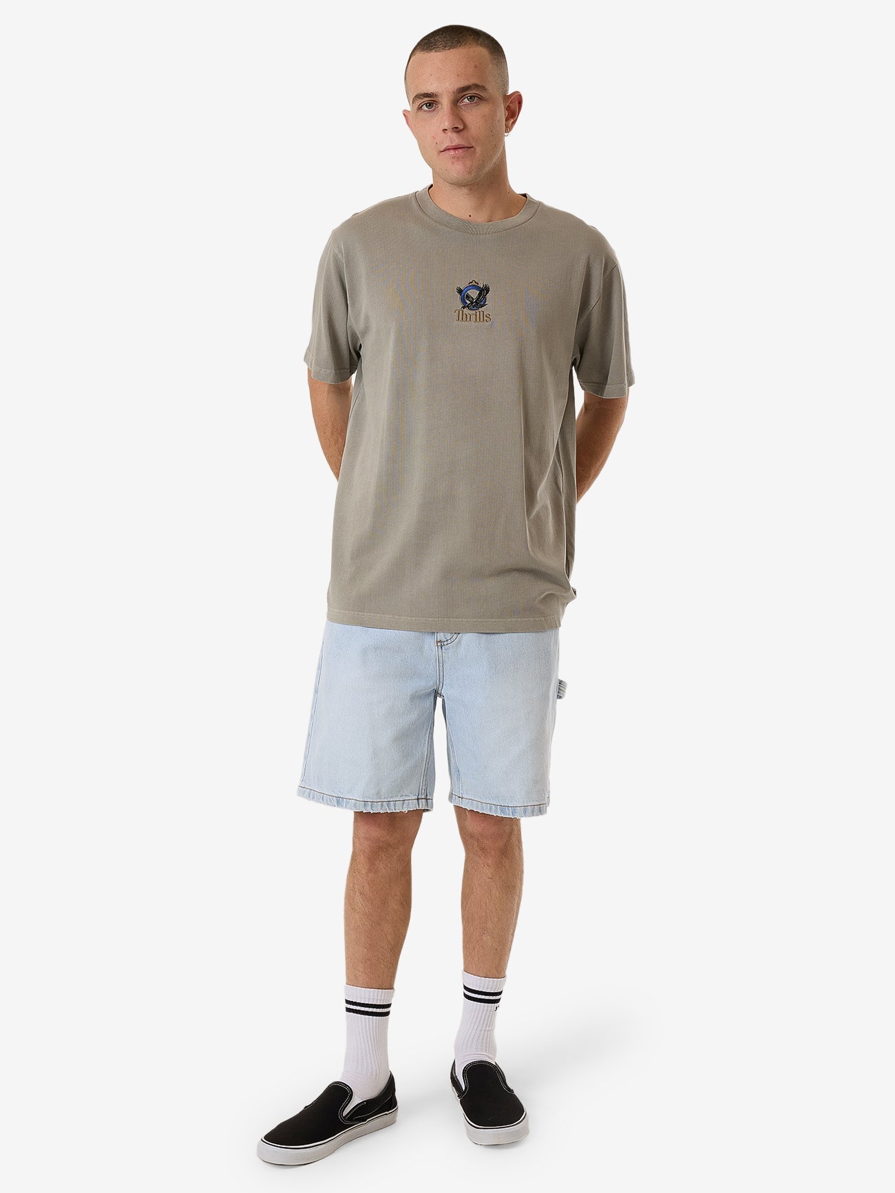 Royalty Embro Merch Fit Tee - Fog XS