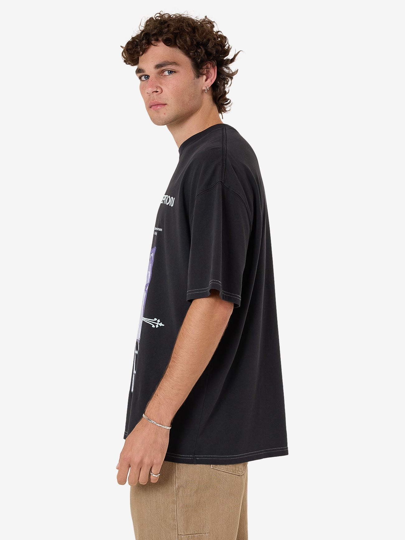 Deception Box Fit Oversize Tee - Washed Black