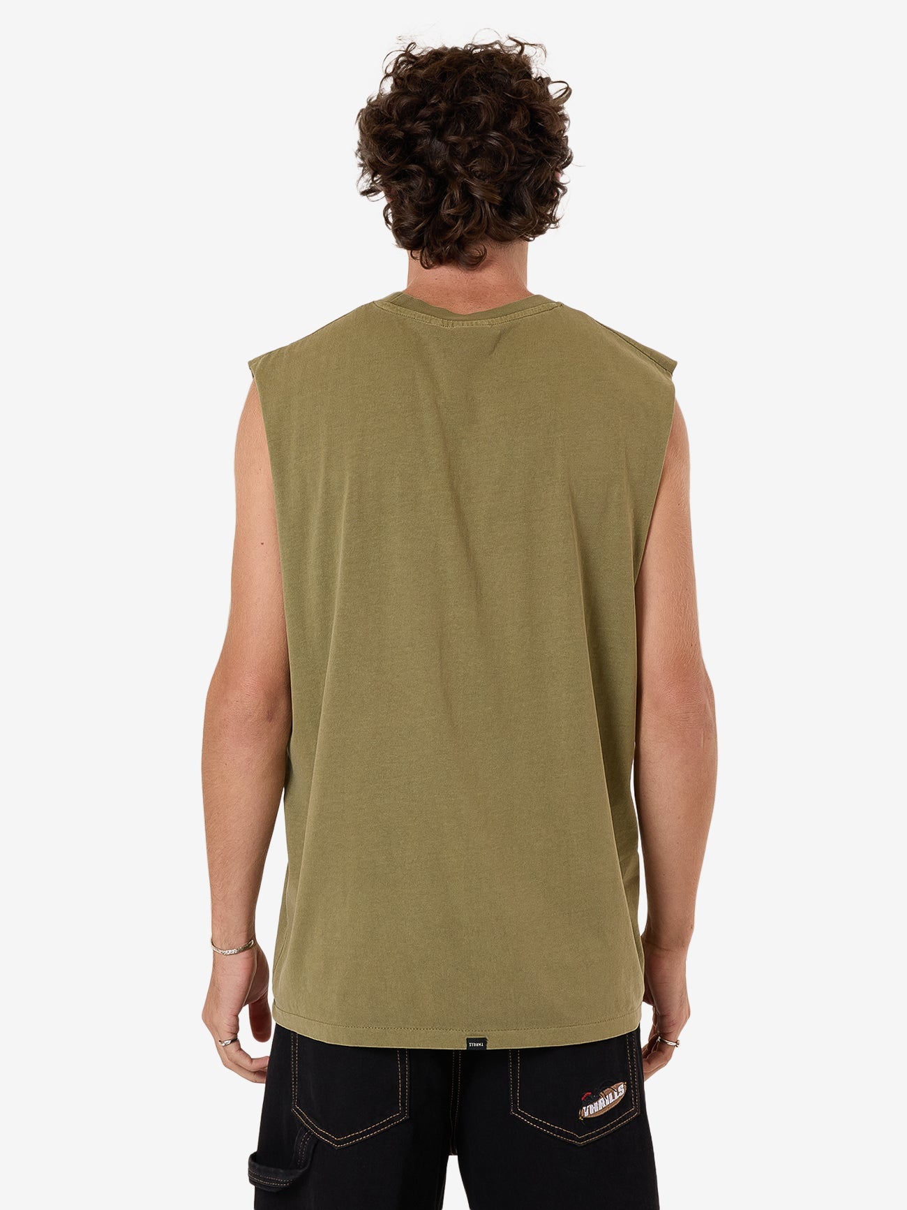 Emblem Merch Fit Muscle Tee - Olive