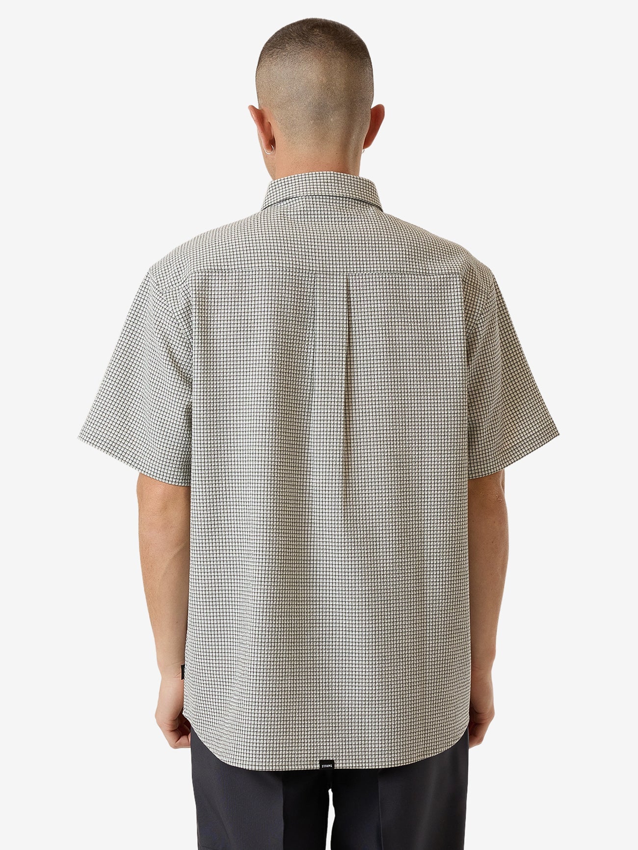 Morphing Check Short Sleeve Shirt - Light Grey XS