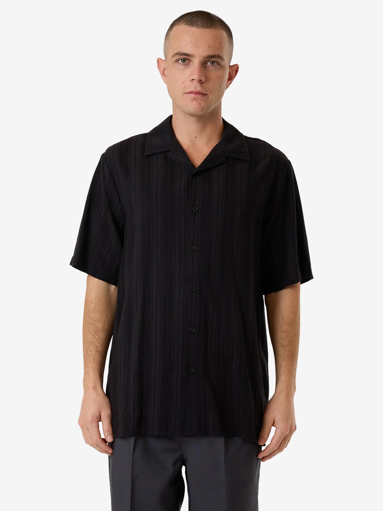 Swan Song Bowling Shirt - Black XS