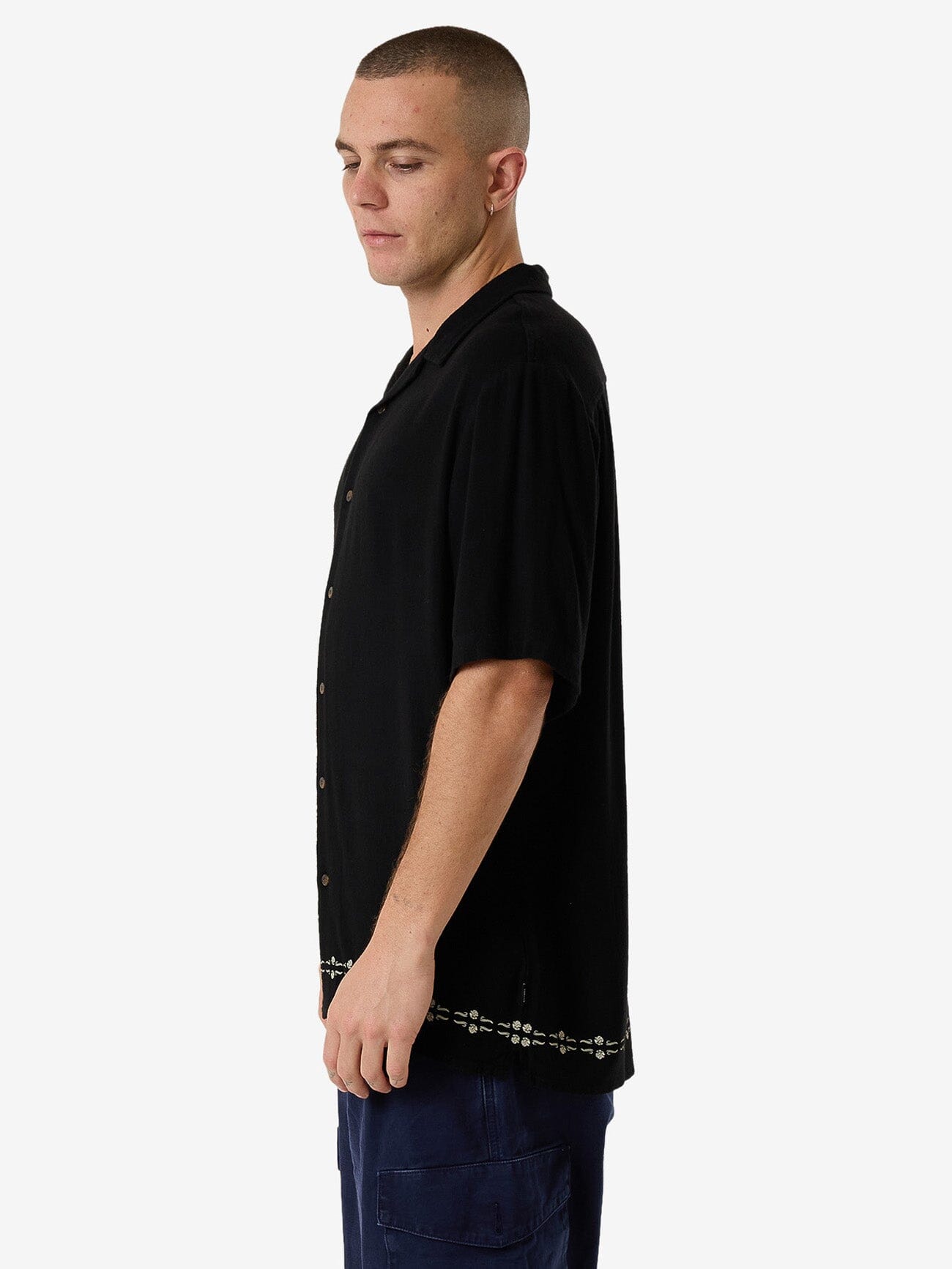 Be Adorned Bowling Shirt - Black XS