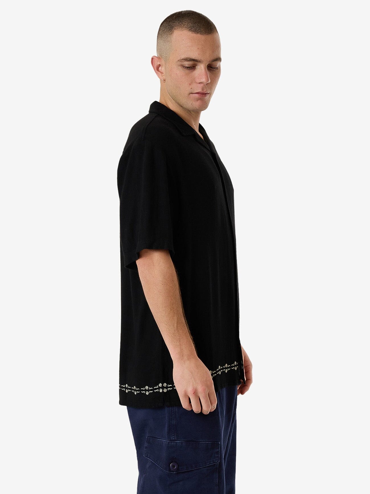 Be Adorned Bowling Shirt - Black XS