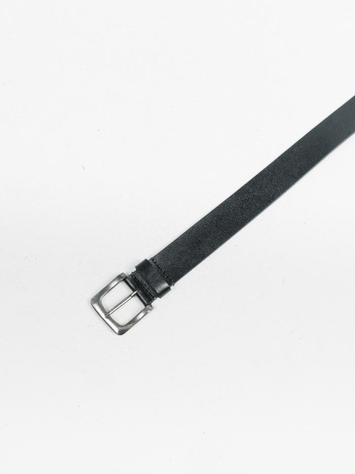 Wide Leather Belt - Black