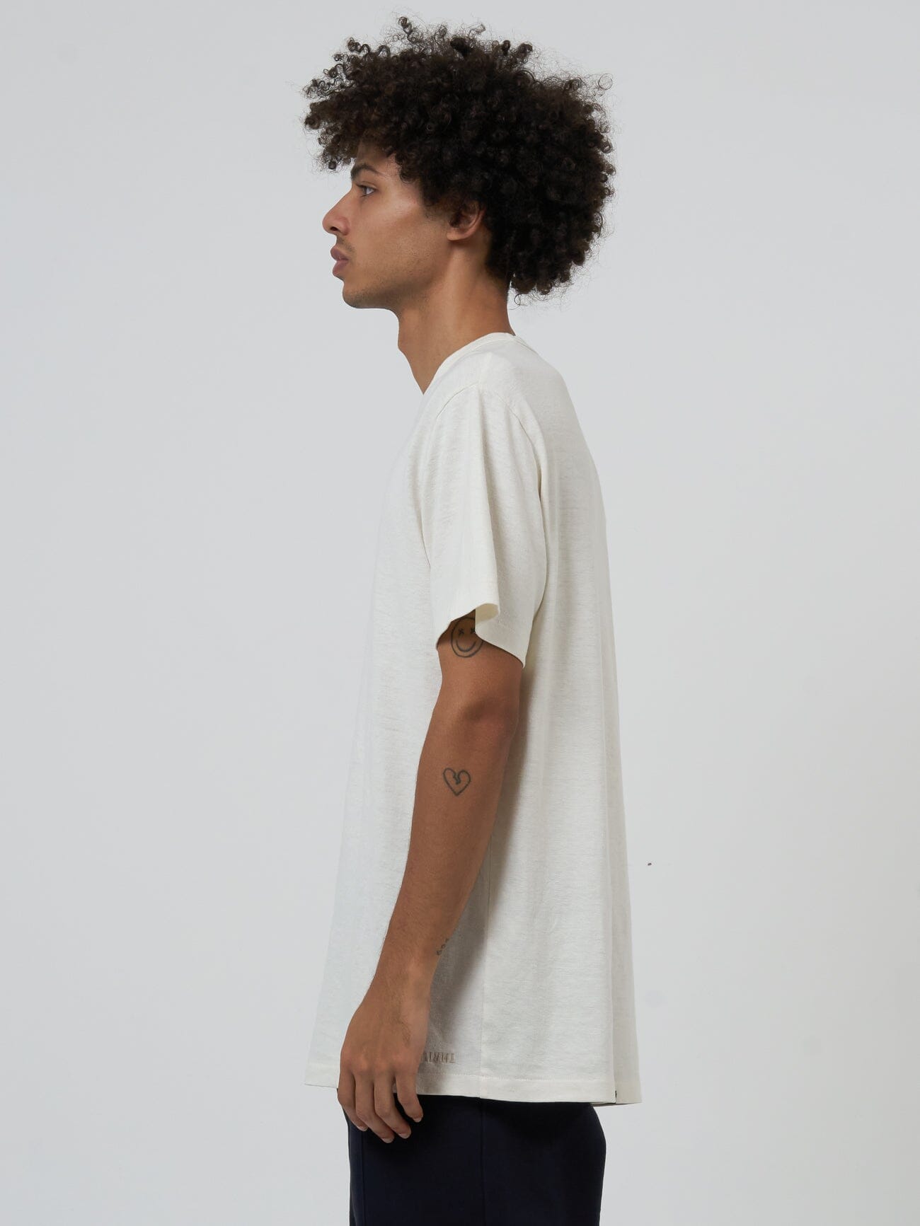 Hemp Thrills Embro Lightweight Merch FIt Tee - Dirty White