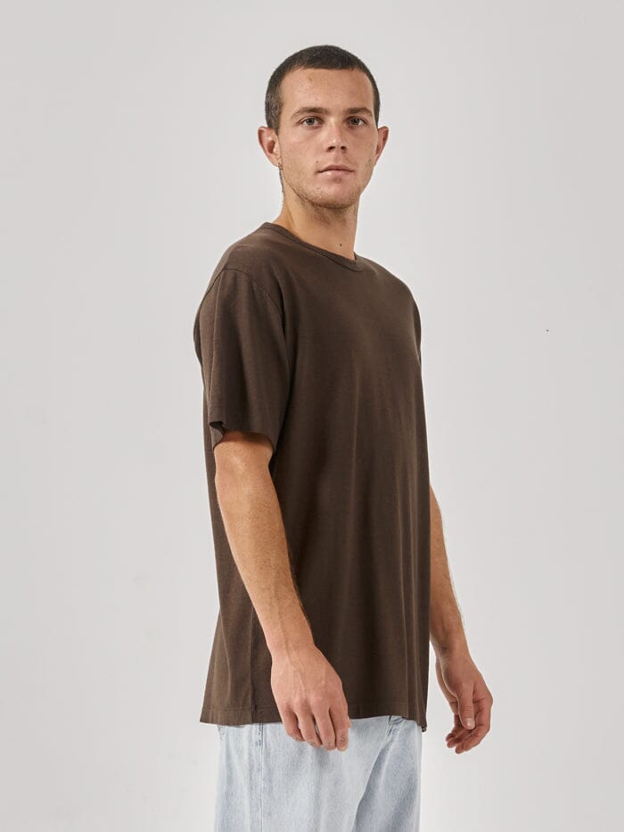 Hemp Thrills Embro Lightweight Merch Fit Tee - Postal Brown