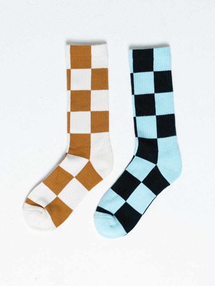 State Of Flux  Sock 2 Pack Sock - Heritage Wite - Sky Blue