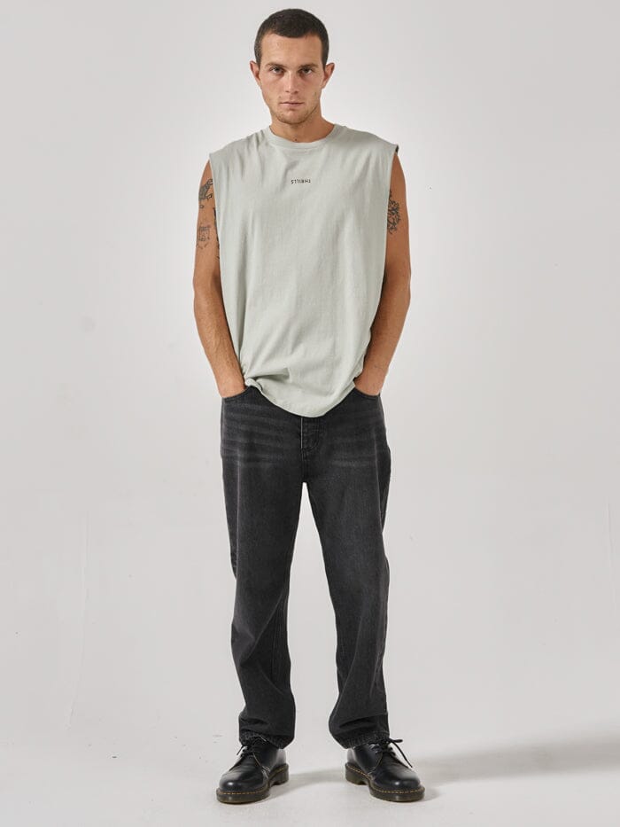 Minimal Thrills Merch Fit Muscle Tee - Sage Grey